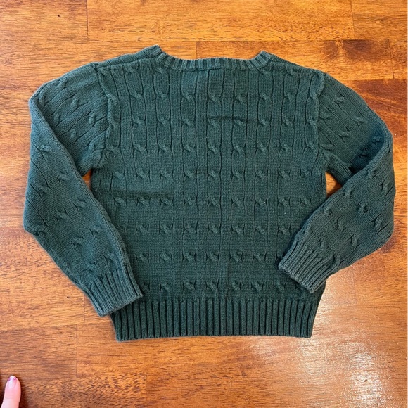 Polo Ralph Lauren Green Cable Knit Sweater boys size 4 - Picture 4 of 4